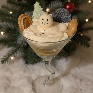 Melting Snowman Christmas Martini Candle Handmade Holiday Decor Gifts